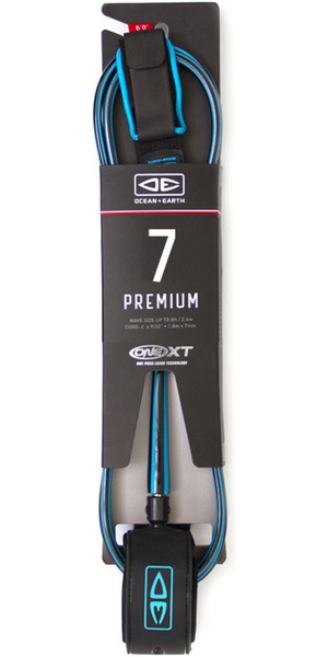 2026 Ocean And Earth Premium One-XT Surf Leash OESLP60XT - Black / Azul
